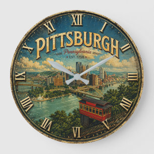 Pittsburgh Pennsylvania Large Clock