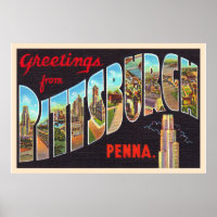 Pittsburgh Pennsylvania PA Large Letter Postcard