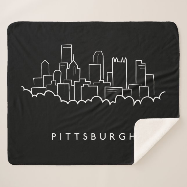 Pittsburgh Pennsylvania Sherpa Blanket (Front (Horizontal))