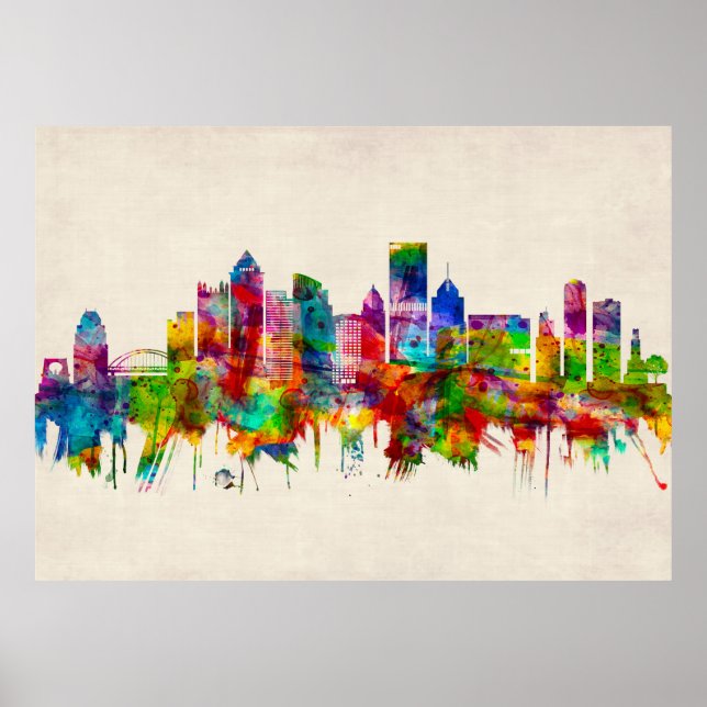 Pittsburgh Pennsylvania Skyline Poster (Front)