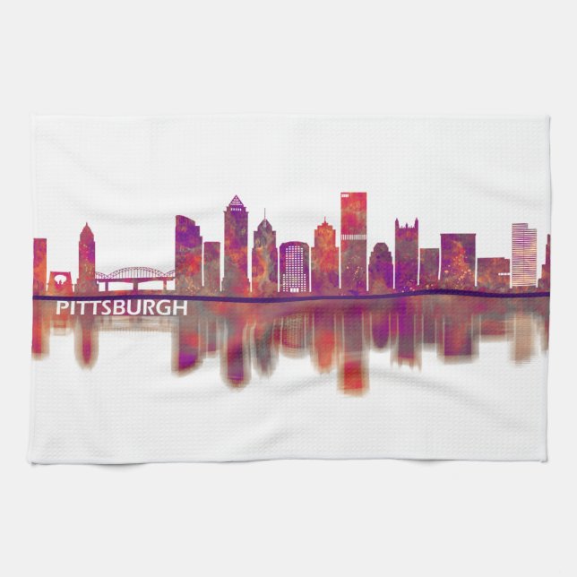 Pittsburgh Pennsylvania Skyline Tea Towel (Horizontal)