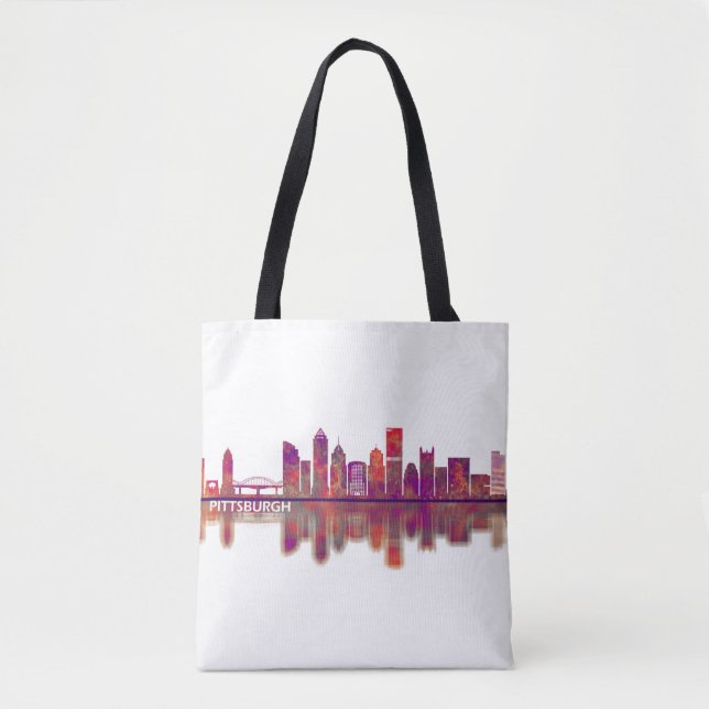 Pittsburgh Pennsylvania Skyline Tote Bag (Front)
