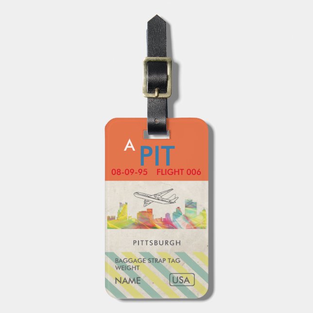 PITTSBURGH PENNSYLVANIA SKYLINE WB1- LUGGAGE TAG (Front Vertical)