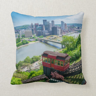Pittsburgh Pennsylvania Steel City Skyline Incline Cushion