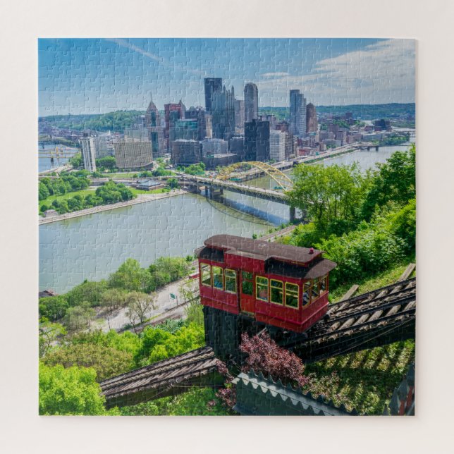 Pittsburgh Pennsylvania Steel City Skyline Incline Jigsaw Puzzle (Vertical)