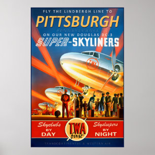 Pittsburgh Pennsylvania Transcontinental & Western Poster