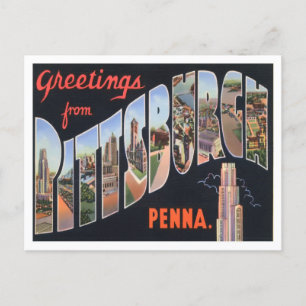 Pittsburgh, Pennsylvania Vintage Big Letters Postcard