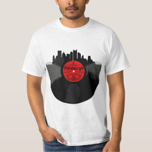 Pittsburgh Pennsylvania Vinyl Record Skyline  T-Shirt