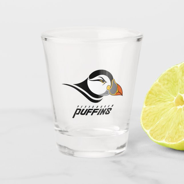 Pittsburgh Puffins Logo Shot Glass (Front)