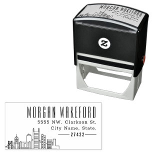 Pittsburgh Resident   Modern Deco Skyline  Self-inking Stamp