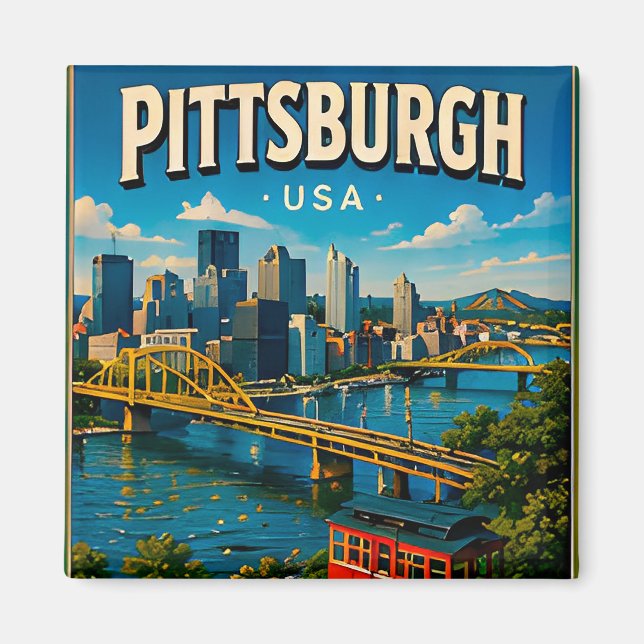 Pittsburgh Roberto Clemente Bridge Magnet (Front)