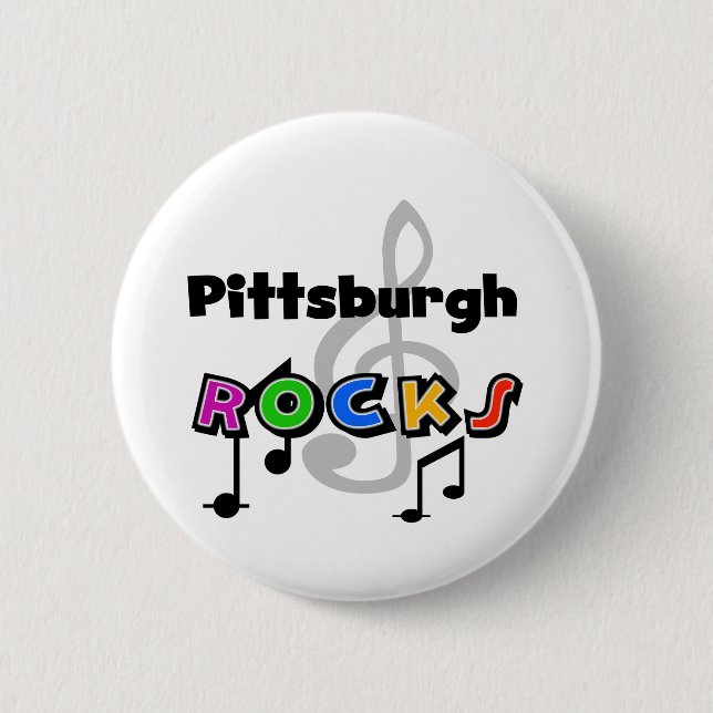 Pittsburgh Rocks 6 Cm Round Badge (Front)