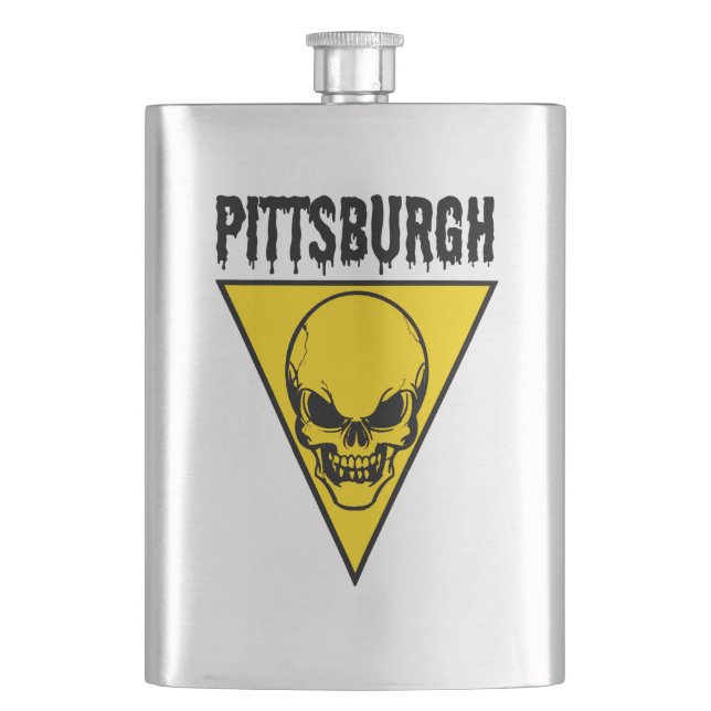 Pittsburgh Skull Flask Classic (Front)