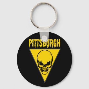 Pittsburgh Skull Keychain