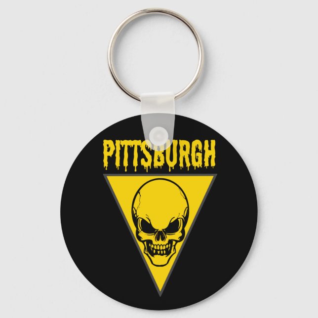 Pittsburgh Skull Keychain (Front)