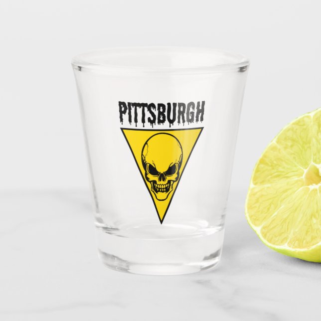 Pittsburgh Skull Shot Glass (Front)