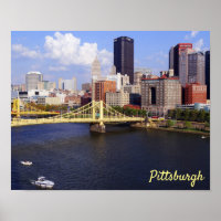 Pittsburgh Skyline Allegheny River Clemente Bridge