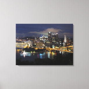 Pittsburgh Skyline at Dusk Canvas Print