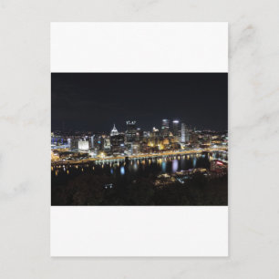 Pittsburgh skyline at night from Mount Washington Postcard