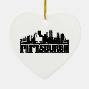 Pittsburgh Skyline Ceramic Tree Decoration