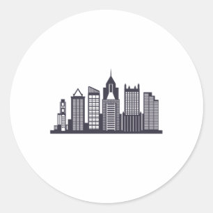 Pittsburgh Skyline Classic Round Sticker