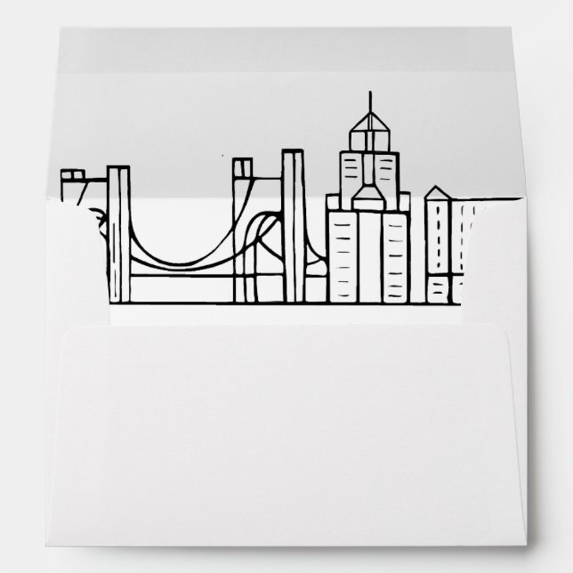 Pittsburgh Skyline Envelope (Back (Bottom))