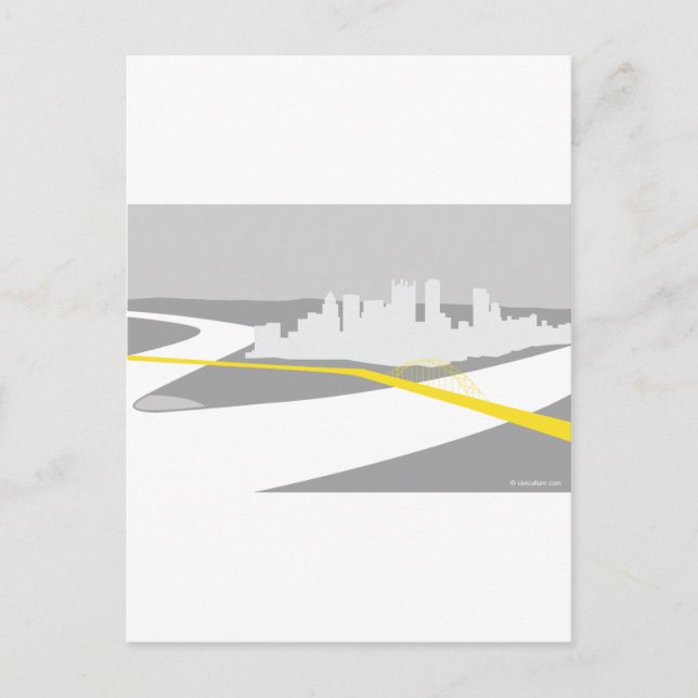 Pittsburgh skyline graphic postcard (Front)