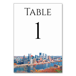Pittsburgh Skyline Table Numbers