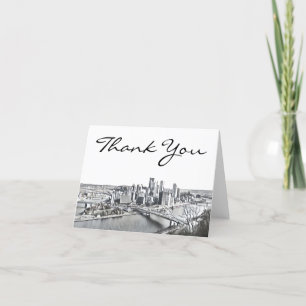 Pittsburgh Skyline Thank You Card