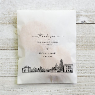 Pittsburgh Skyline Wedding Thank You Favour Bags