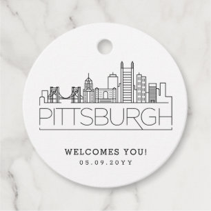 Pittsburgh Skyline   Wedding Welcome Favour Favour Tags