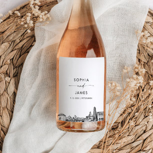 Pittsburgh Skyline Wine Label