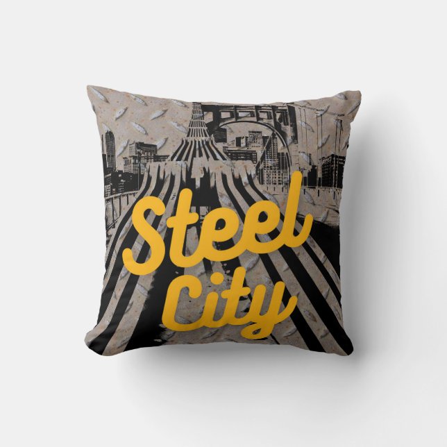 Pittsburgh Steel City Bridge Skyline Pennsylvania  Cushion (Front)