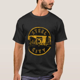 Pittsburgh Steel City Retro Skyline Bridge Vintage T-Shirt