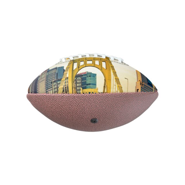 Pittsburgh Steel City Skyline Bridge Pennsylvania  Football (Rotated 270)