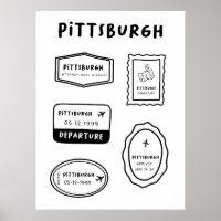 Pittsburgh - Travel Stamp Collection | Minimalist