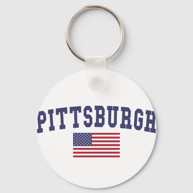 Pittsburgh US Flag Key Ring (Front)