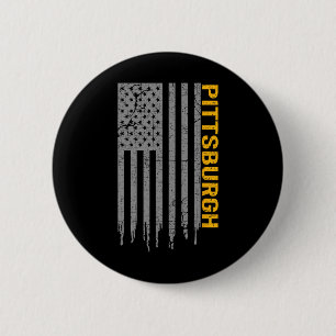 Pittsburgh Usa Flag Patriotic American From Pittsb 6 Cm Round Badge