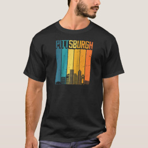 Pittsburgh Usa Retro Vintage Sunset Skyline Pittsb T-Shirt