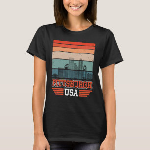 Pittsburgh USA Retro Vintage Sunset Skyline Pittsb T-Shirt