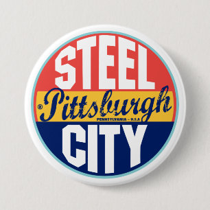 Pittsburgh Vintage Label 7.5 Cm Round Badge