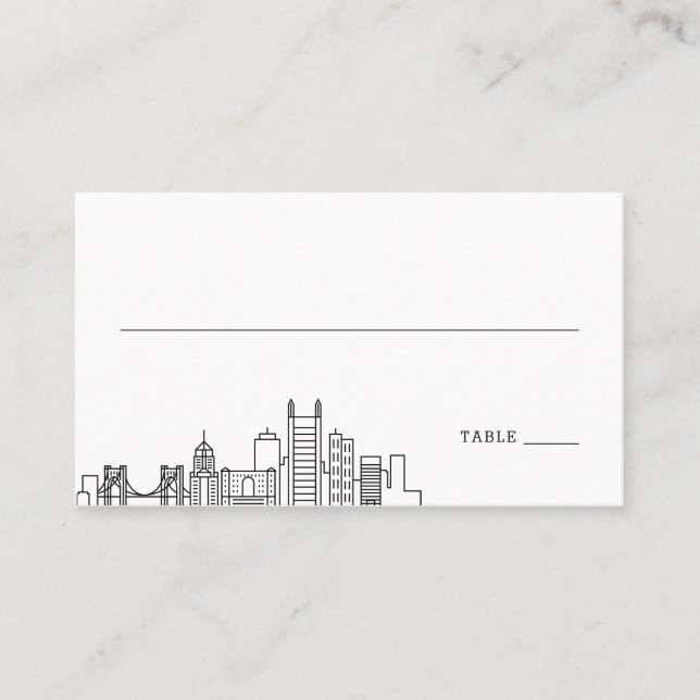 Pittsburgh Wedding | Place Cards Front and Back (Front)