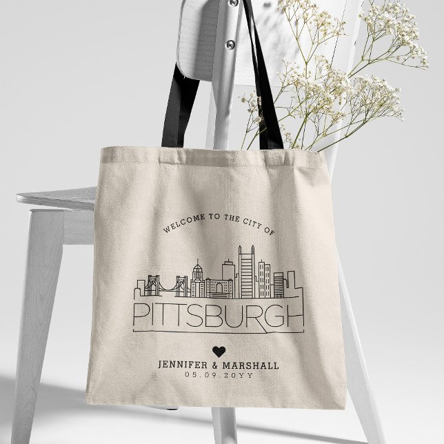 Pittsburgh Wedding | Stylised Skyline Tote Bag (Creator Uploaded)