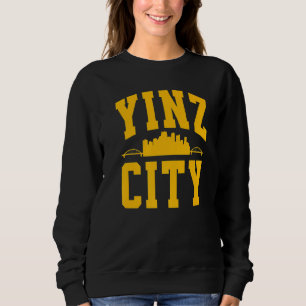Pittsburgh Yinz  Yinzer Steel City Skyline 412 Hom Sweatshirt