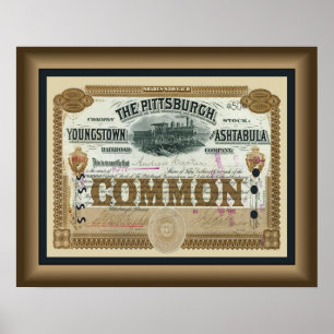 Pittsburgh ~ Youngstown ~ Ashtabula Railway ~ 1892 Poster