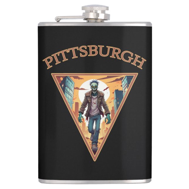  Pittsburgh Zombie Hip Flask (Front)