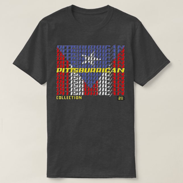 Pittsburrican Collection Cascade text  3 T-Shirt (Design Front)