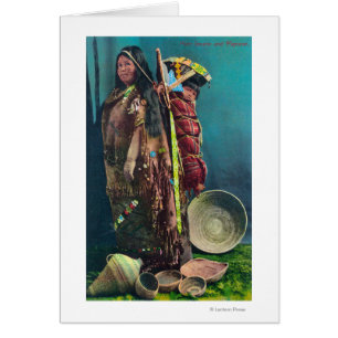 Piuta Native Mother and Child in a Papoose