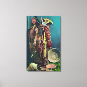 Piuta Native Mother and Child in a Papoose Canvas Print