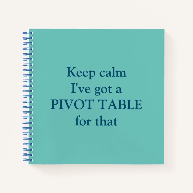 Pivot Table square notebook (Front)
